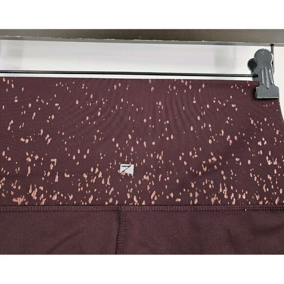 Z by Zobha Womens Sz M Raisin Ombre Colored Metallic Shine Leggings High Waisted - Picture 4 of 5